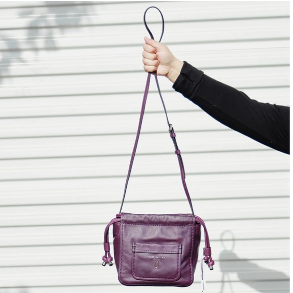 NWOT Marc Jacobs Tied Up Leather Drawstring Bag in Violet Purple - Picture 9 of 12